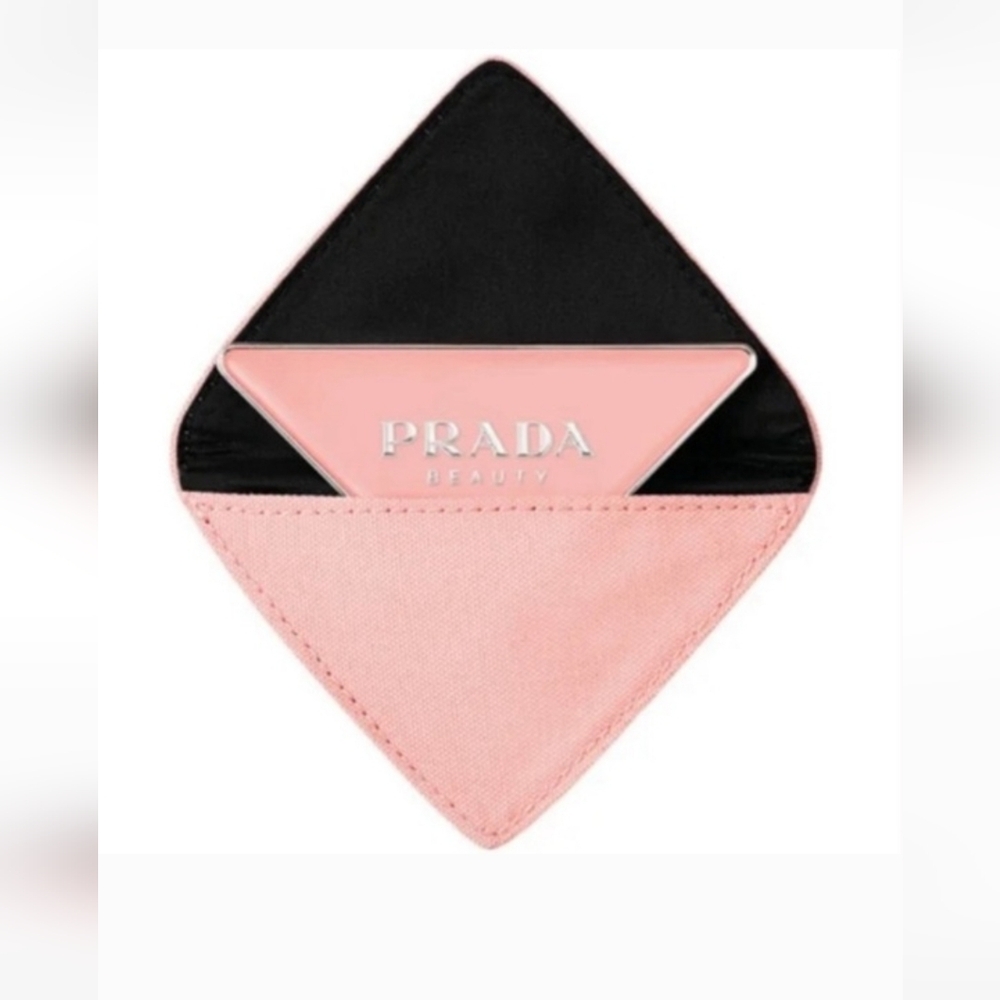 Prada Beauty Triangle Metallic Pocket Mirror Pink New In Pouch